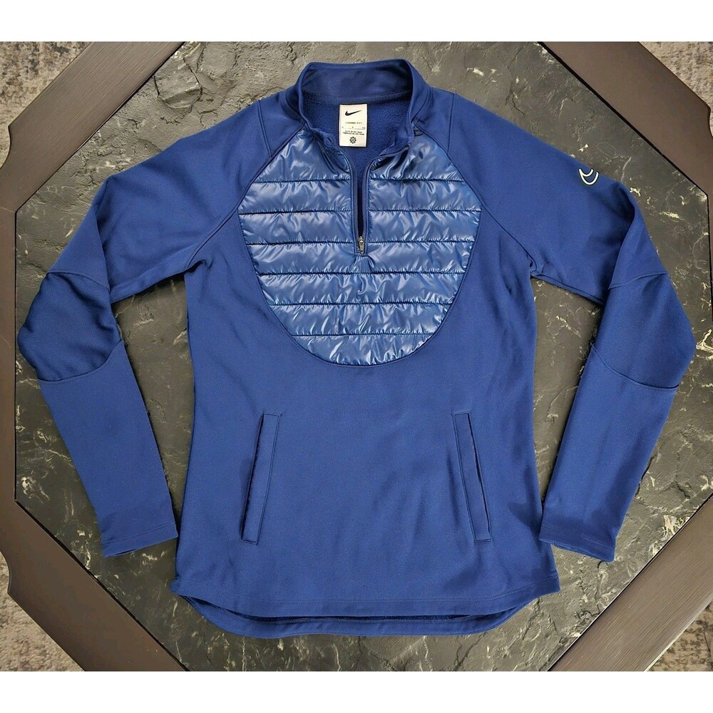 Nike Therma-Fit Winter Warrior Blue 1/4 Zip Training Drill Top Shirt Womens S